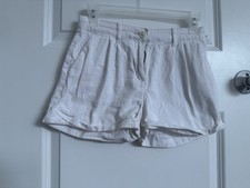 NWT 10-12 Crewcuts White Cotton Shorts Casual Roll Up Bottoms