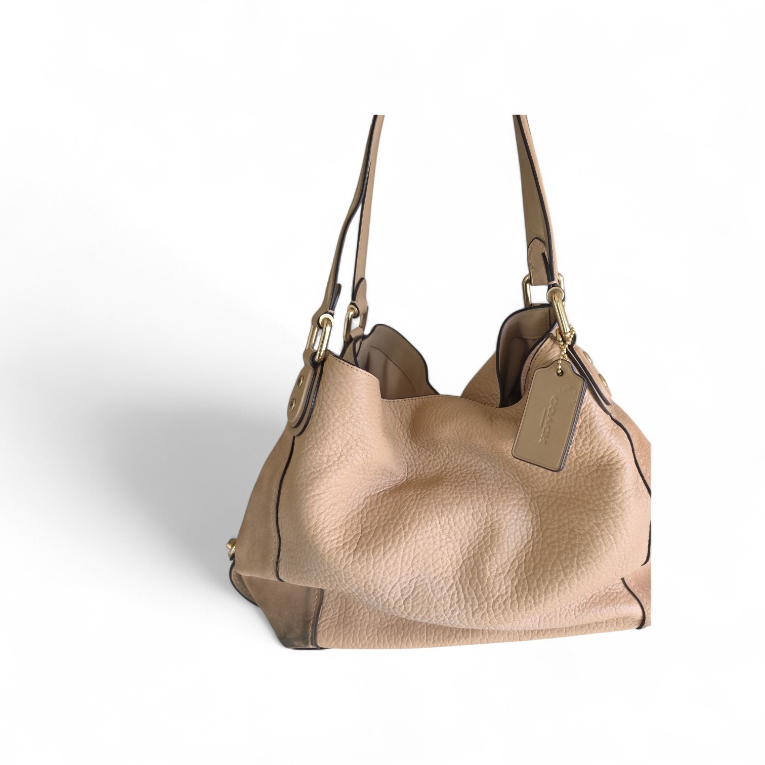 Coach Edie 42 Beechwood Mixed Leather Shoulder Bag Lg