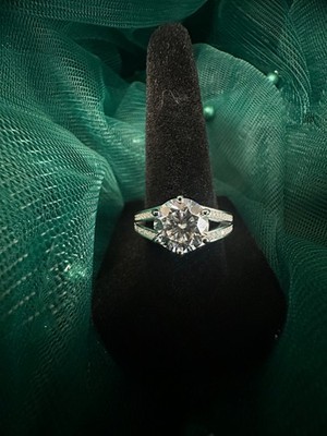 Stunning Moissanite Engagement Ring, Sz 8