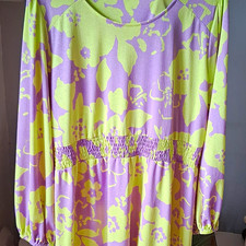 Tu Purple Green Floral Scoop Neck Balloon Sleeve Maxi Dress Plus Size 18
