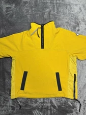 Outdoor Afro X REI CO-OP Fleece Jacket Mens Sz Medium Yellow 1/4 Zip Lightweight