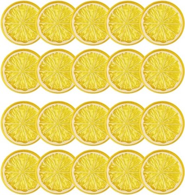20pcs Mini Simulat Fruit Lemon Slices，Fake Artificial Plastic Fruit