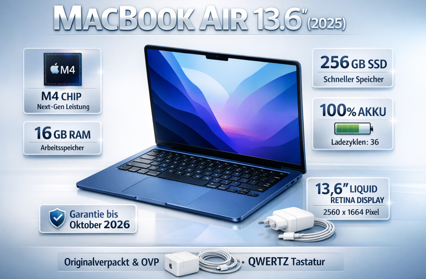 Apple MacBook Air 13,6 | 256/16 | 2025 | M4 Chip Mac Laptop Notebook | %100 Original Box