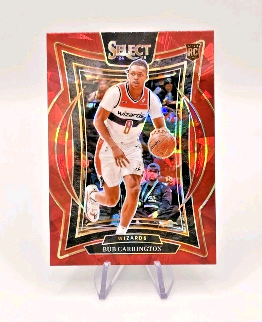 2024-25 Select Basketball - Bub Carrington #81 Red Cracked Ice Prizm RC