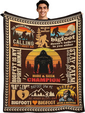Bigfoot Gifts for Men Blanket, Big Foot Sasquatch Gifts, Sasquatch Gift for Man