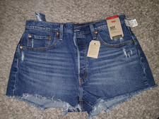 Levi s 501 Cut-Off Shorts Women's Original Blue Distressed Size 32 New w/ Tags