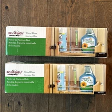 NEW Rev-A-Shelf Wood Door Storage Bin SET OF 2 Tray Cabinet Organizer, Maple