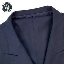 Mint 48 R Jimmy Chen Bespoke " Super 150's & Cashmere " Solid Navy Double Breast