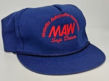 Vintage Marietta Automotive Warehouse "Safe Driver" Strapback Hat Cap Navy Blue