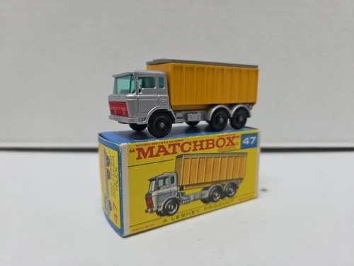 VINTAGE MATCHBOX LESNEY NO # 47 D.A.F. TIPPER CONTAINER TRUCK W/ ORIGINAL BOX