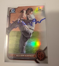 William Kempner Signed 2023 Bowman Refractor Baseball Card SF Giants #BDC-3