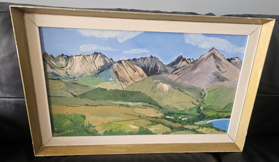 James Macnae, ''Glencoe Hills'', Öl auf Karton, signiert