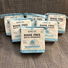 6 Packs of SCRUBZZ Rinse Free 25pc Bath Single Shower Sponge 150 Total