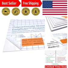 Polycarbonate Clear Plastic Sheet 12" X 18" X 0.0625" 1/16" Exact, EasyRuler ...