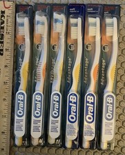 6 LOT Vintage 2002 Oral-B Advantage Toothbrush Soft Orange Yellow