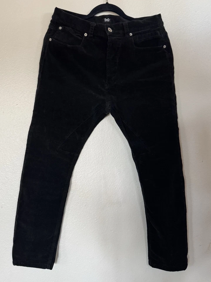 Dolce & Gabbana Black Corduroy Button-Fly Pants Size 40 Italy Authentic - Image 2 of 4