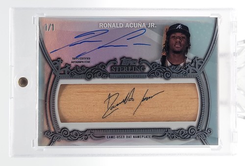 RONALD ACUNA JR. 2021 TOPPS STERLING BAT NAMEPLATE PATCH AUTO 1/1 BRAVES Q7857