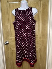 Banana Republic Womens Blue Red White Polka Dot Sleeveless Sheath Dress Size S