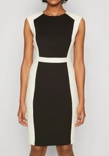 Calvin Klein Colorblock White And Black Shift Midi Dress Women’s Size 6