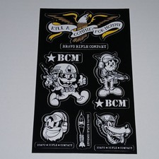 Bcm Bravo Rifle Company Gun Fighter Sticker Sheet 6pc Ar15 Rifle Tactical Dtom