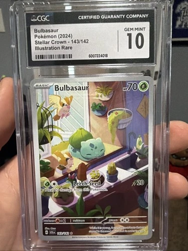 CGC 10 GEM Mint Bulbasaur 143/142 Pokemon Stellar Crown Illustration Rare 🍃