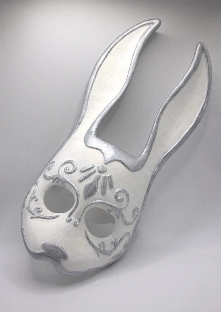 White Rabbit Masquerade Mask 3D Hand Painted Cosplay Prop Art Mask