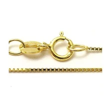 Solid Fine Venetian Baby Box Chain Necklace Real 14K Yellow Gold 0.60mm