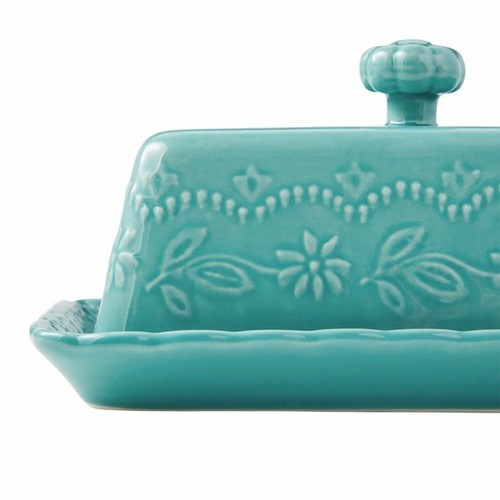 The Pioneer Woman Toni Teal Butter Dish w/Lid, Gravy Boat and Salt