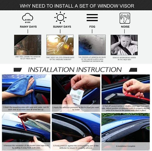 Para Honda CRV CR-V 2017-2022 corte cromado ventana teñida de humo visera protector contra la lluvia - Imagen 9 de 17