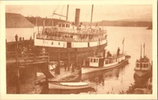 Puget Sound WA Steamer Ferry ROSALIE c1910 in Friday Harbor Postcard