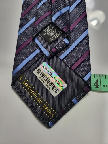 ERMENEGILDO ZEGNA EXQUISITE ITALIAN WOVEN SILK /COTTON NECKTIE 👔NWT $235 - Picture 4 of 6