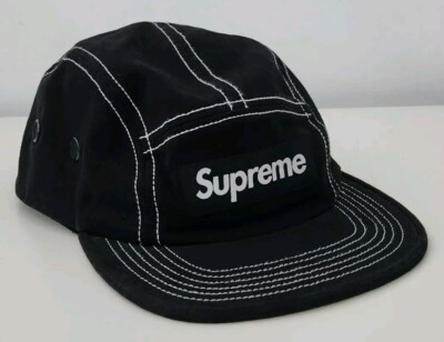 SS20 Supreme Field Camp Cap Canvas Hat Black Box logo Contrast 