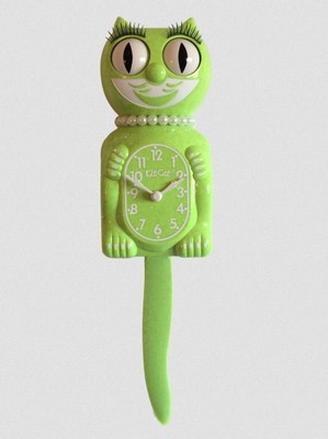 Fun Chartreuse LADY KIT-CAT CLOCK KAT 