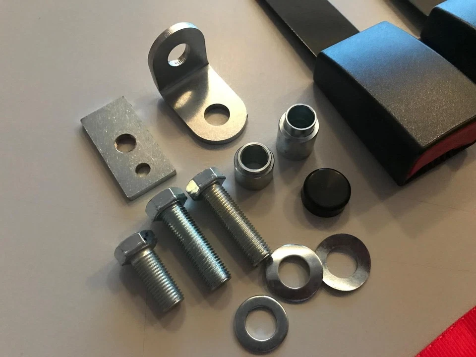 Automatic 3-Point Safety Belt In Red Set Of 2 Pieces For 1969-85 Porsche 911 New - Image 3 of 4