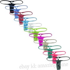 Men's Silk Glossy Micro Cut String Thong Slim Pouch Underwear Swim Posing T-back