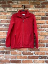 Columbia Jacket Boys/Girls Large 14-16 Red Full Zip Fleece Jacket Outdoors NWOT