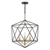 Kronleuchter HäNgelampe Deckenleuchte Metall Bronze D 50,8 Cm Esszimmerlampe