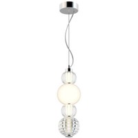 Maytoni Collar Lampada A Sospensione Led, Lampada A Sospensione 17W Vetro Cromato