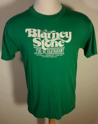 Vintage 80's Blarney Stone Pub St Louis Mo. Thin 50/50 XL Green Beer Irish