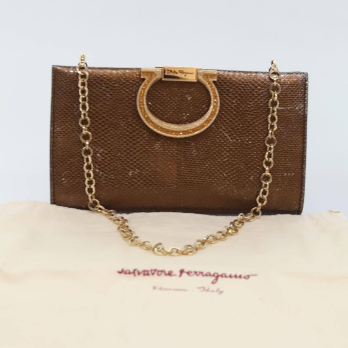 バッグ Vintage Ferragamo Leather Gancini Bag Vintage Salvatore Ferragamo Leather Handbag Shoulder Bag