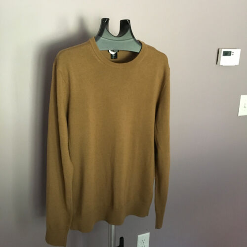 NWT Club Monaco Men's 100% Wool Lightweight Crew Chandails Pullover Camel Size M - Picture 2 of 9