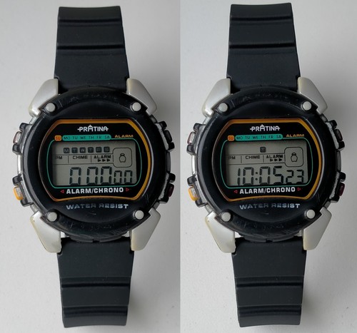Pratina 91851 Water Resistant Alarm Chrono Vintage Original Digital Watch 1990s - Picture 3 of 12