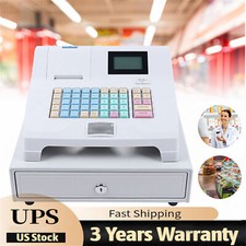 48Key Desktop Electronic Cash Register POS Casher Digital LED Display w/ Drawer