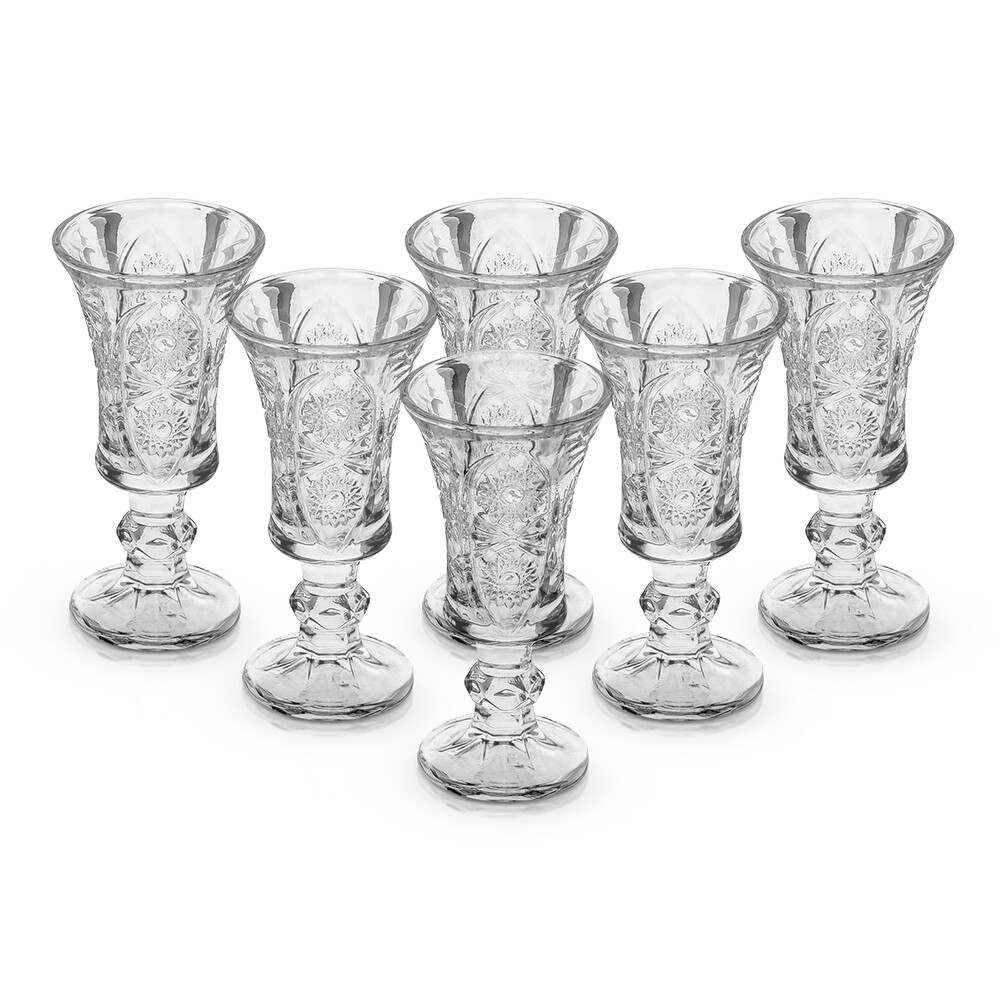 Likörglas Schnapsglas Set 6 x 35 ml mit Stiel Kristallglas Shot Stamper