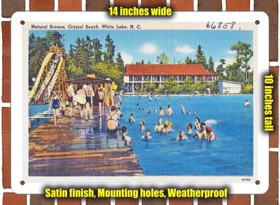 METAL SIGN - North Carolina Postcard - Natural Scenes, Crystal Beach, White Lak