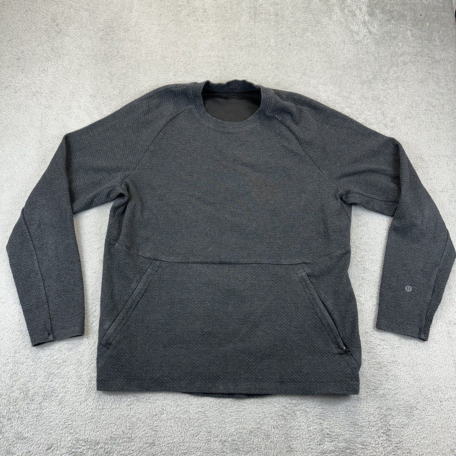 Lululemon At Ease Crewneck Textured Sweatshirt for Men Size L in Gray