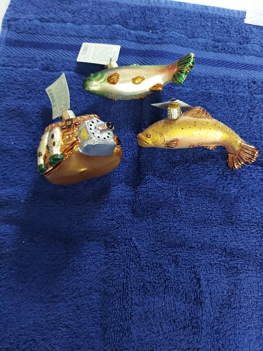 Old World Christmas Ornament, Fish And Creel