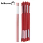 100 Pack 48" Reflective Driveway Markers Fiberglass Poles Red Plowing Stakes