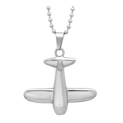 1 3/4 Inch Stainless Steel Airplane Pendant without Chain