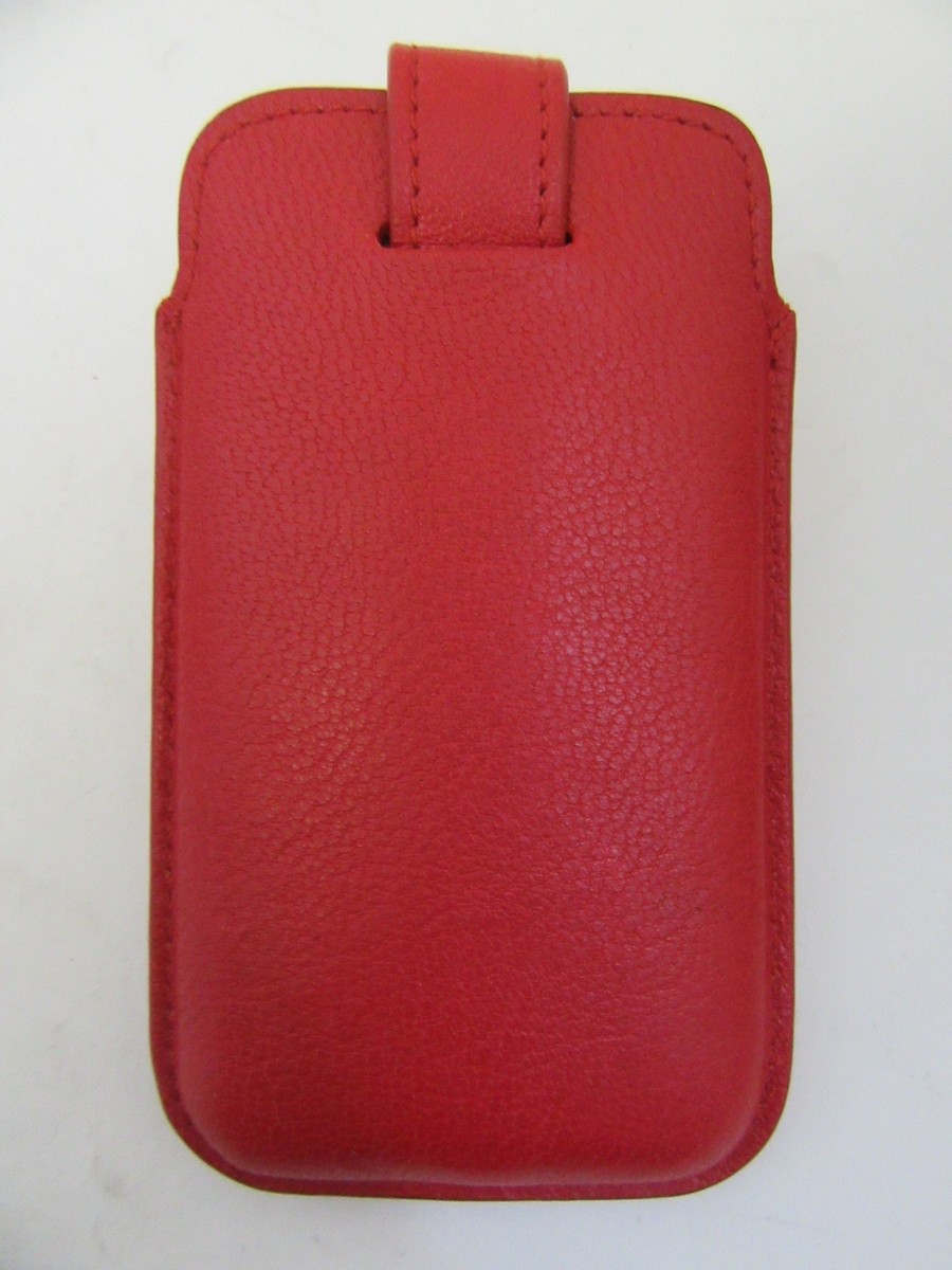 ALEXANDER MCQUEEN★素敵!Red SKULL Leather PHONE CASE BAG NWT $250 ALEXANDER MCQUEEN Shiny Red Crystal Skull Leather